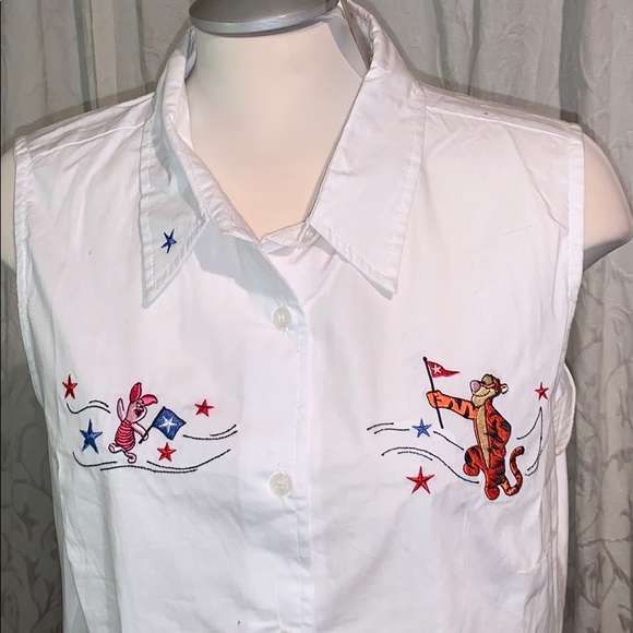 Vintage Disney plus white sleeveless cotton top - Picture 2 of 12